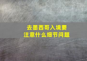 去墨西哥入境要注意什么细节问题