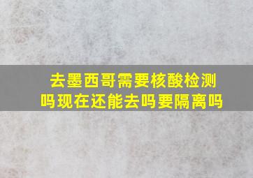 去墨西哥需要核酸检测吗现在还能去吗要隔离吗