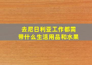 去尼日利亚工作都需带什么生活用品和水果