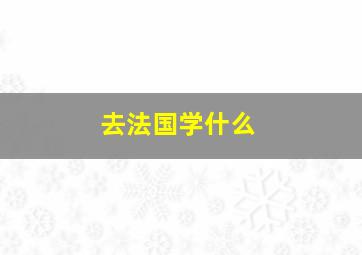 去法国学什么