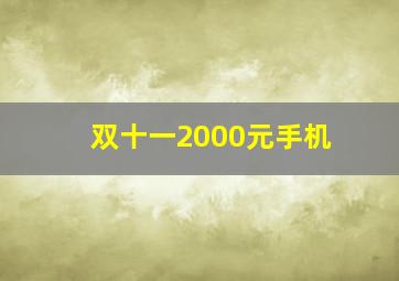 双十一2000元手机