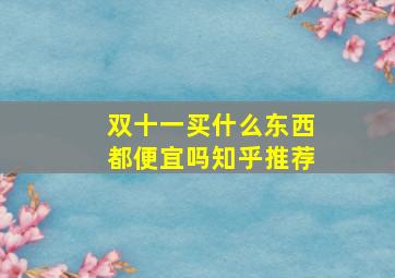 双十一买什么东西都便宜吗知乎推荐