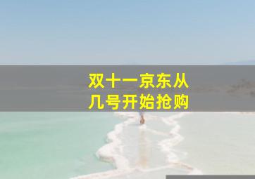 双十一京东从几号开始抢购