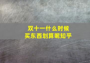 双十一什么时候买东西划算呢知乎