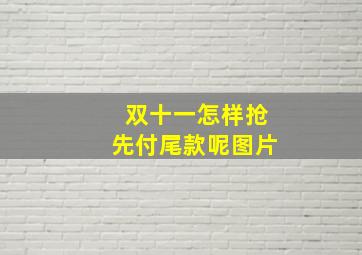 双十一怎样抢先付尾款呢图片