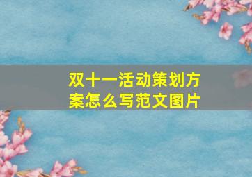 双十一活动策划方案怎么写范文图片