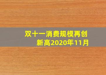 双十一消费规模再创新高2020年11月