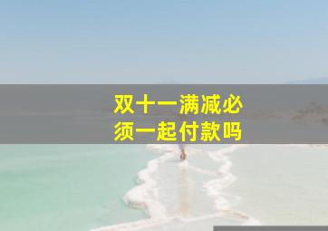 双十一满减必须一起付款吗