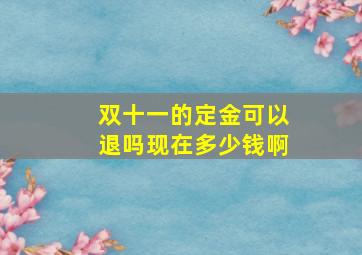 双十一的定金可以退吗现在多少钱啊