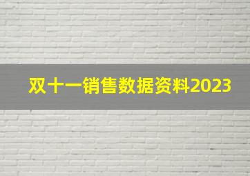 双十一销售数据资料2023