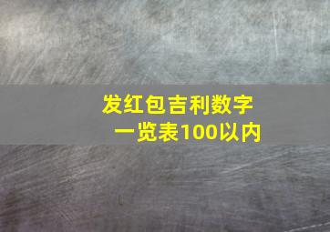 发红包吉利数字一览表100以内