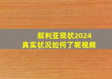 叙利亚现状2024真实状况如何了呢视频