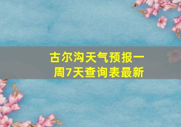 古尔沟天气预报一周7天查询表最新