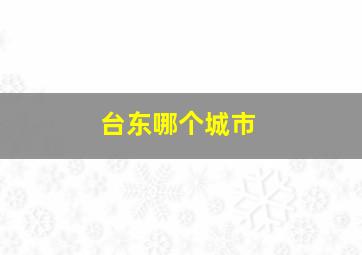 台东哪个城市