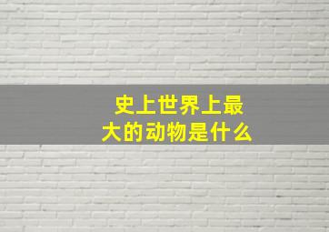 史上世界上最大的动物是什么