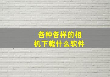 各种各样的相机下载什么软件