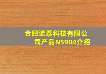 合肥诺泰科技有限公司产品NS904介绍