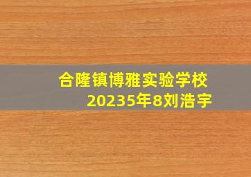 合隆镇博雅实验学校20235年8刘浩宇