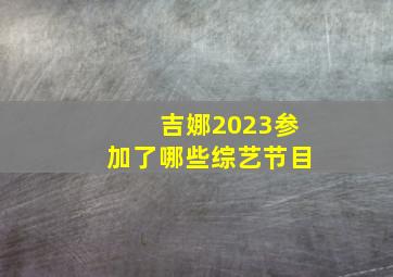 吉娜2023参加了哪些综艺节目