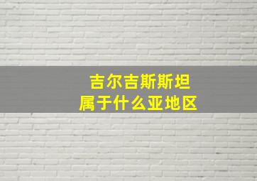 吉尔吉斯斯坦属于什么亚地区