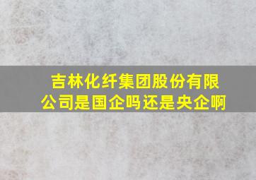 吉林化纤集团股份有限公司是国企吗还是央企啊