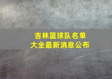 吉林篮球队名单大全最新消息公布