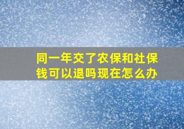 同一年交了农保和社保钱可以退吗现在怎么办