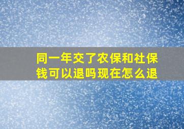 同一年交了农保和社保钱可以退吗现在怎么退