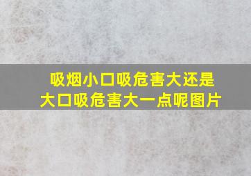 吸烟小口吸危害大还是大口吸危害大一点呢图片