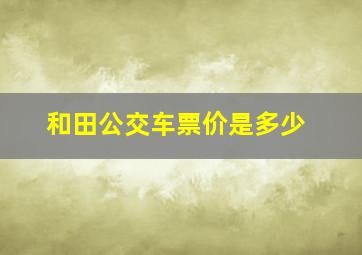 和田公交车票价是多少