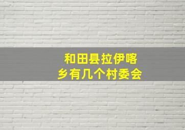 和田县拉伊喀乡有几个村委会