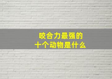 咬合力最强的十个动物是什么