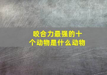 咬合力最强的十个动物是什么动物