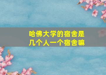 哈佛大学的宿舍是几个人一个宿舍嘛