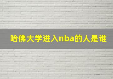 哈佛大学进入nba的人是谁