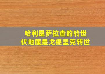 哈利是萨拉查的转世伏地魔是戈德里克转世