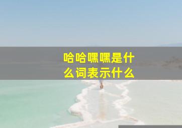 哈哈嘿嘿是什么词表示什么