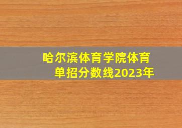 哈尔滨体育学院体育单招分数线2023年