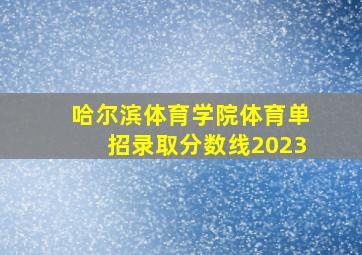 哈尔滨体育学院体育单招录取分数线2023