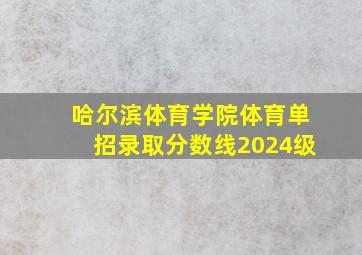 哈尔滨体育学院体育单招录取分数线2024级