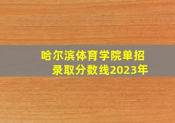 哈尔滨体育学院单招录取分数线2023年