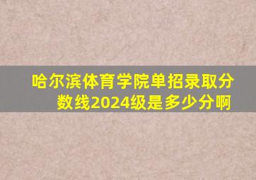 哈尔滨体育学院单招录取分数线2024级是多少分啊