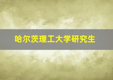 哈尔茨理工大学研究生