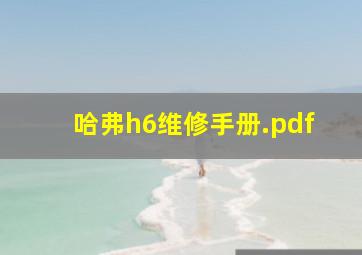 哈弗h6维修手册.pdf