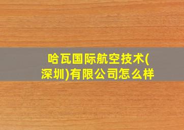 哈瓦国际航空技术(深圳)有限公司怎么样