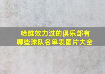 哈维效力过的俱乐部有哪些球队名单表图片大全