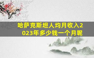 哈萨克斯坦人均月收入2023年多少钱一个月呢