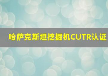 哈萨克斯坦挖掘机CUTR认证