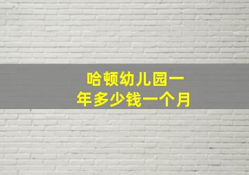 哈顿幼儿园一年多少钱一个月