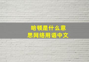 哈顿是什么意思网络用语中文